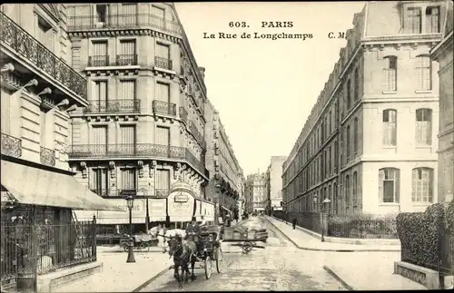 Ak Paris XVI, Rue Longchamps