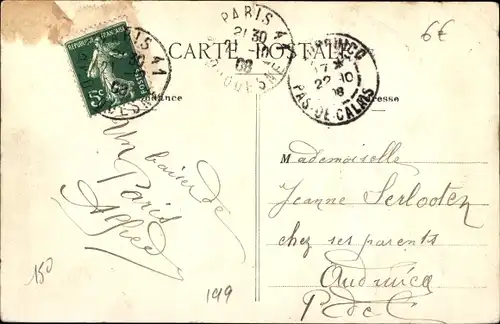 Postkarte Paris XV Vaugirard, 13. Infanterieregiment