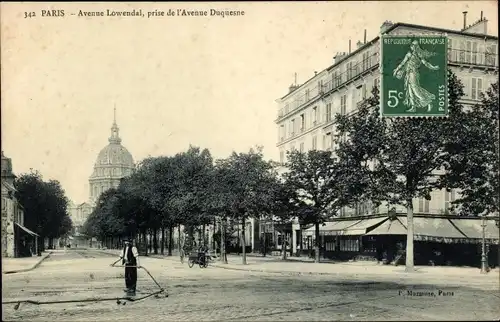 Postkarte Paris XV Vaugirard, Avenue Lowendal, aufgenommen von der Avenue Duquesne