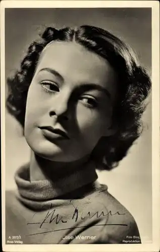 Ak Schauspielerin Ilse Werner, Portrait, Autogramm