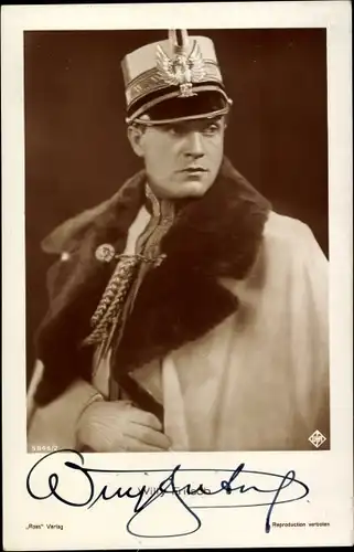 Ak Schauspieler Willy Fritsch, Portrait, Uniform, Autogramm