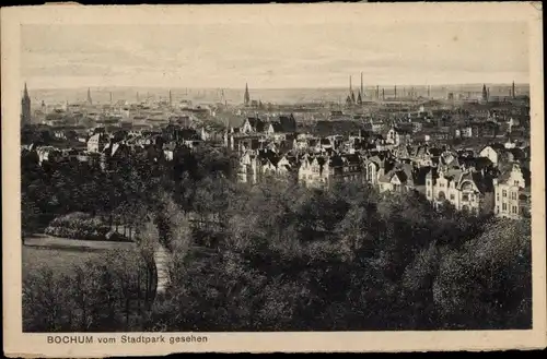 Ak Bochum im Ruhrgebiet, Panorama vom Stadtpark aus gesehen