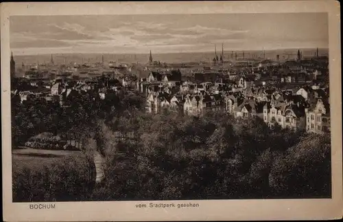 Ak Bochum im Ruhrgebiet, Panorama vom Stadtpark aus gesehen