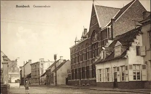 Ak Borsbeek Flandern Antwerpen, Rathaus