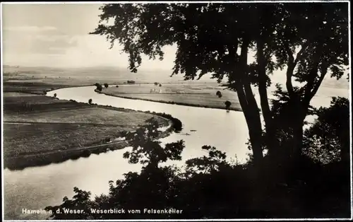 Ak Hameln an der Weser Niedersachsen, Weserblick vom Felsenkeller