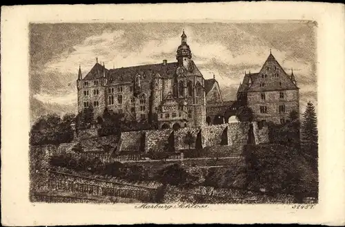 Künstler Ak Marburg an der Lahn, Schloss