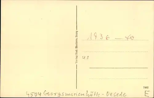 Ak Oesede Georgsmarienhütte in Niedersachsen, Dörenberg, Teutoburger Wald