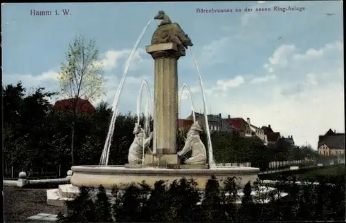 Ak Hamm in Westfalen, Bärenbrunnen, neue Ringanlage