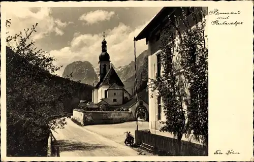 Ak Ramsau im Berchtesgadener Land Oberbayern, Teilansicht, Kirche, Reiteralpe