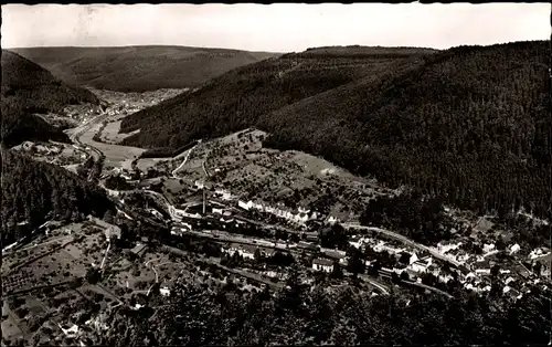 Ak Bad Wildbad im Schwarzwald, Blick vom Sommerberg, Enztal