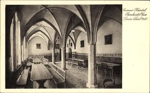 Ak Bernkastel Kues an der Mosel, Cusanus-Hospital, Speisesaal