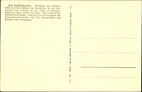 Ak Jena in Thüringen, Schillers Gartenhaus