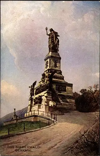 Künstler Ak Rüdesheim am Rhein, Niederwald Nationaldenkmal