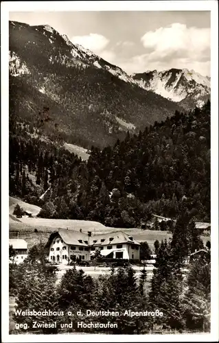 Ak Weißbach an der Alpenstraße Schneizlreuth Oberbayern, Weißbachhaus, Zwiesel, Hochstaufen