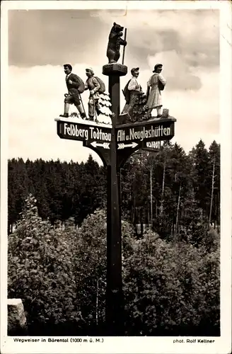 Ak Bärental Feldberg im Schwarzwald, Wegweiser