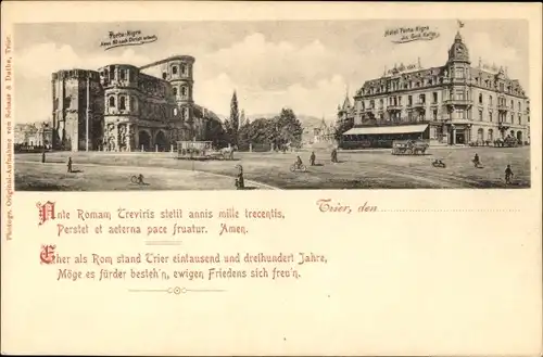 Ak Trier an der Mosel, Porta Nigra, Hotel