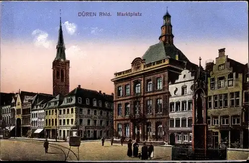 Ak Düren im Rheinland, Marktplatz