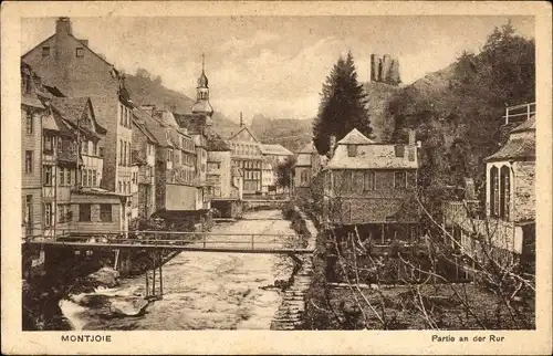 Ak Monschau Montjoie in der Eifel, Häuser an der Rur