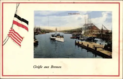 Passepartout Ak Hansestadt Bremen, Freihafen