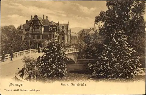 Ak Meiningen in Thüringen, Herzog Georg Brücke