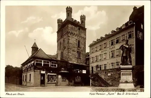 Ak Kaub am Rhein, Hotel Pension Turm