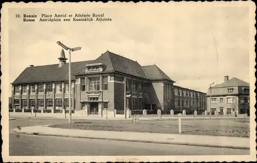 Ak Ronse Renaix Ostflandern, Place Astrid, Athenee Royal