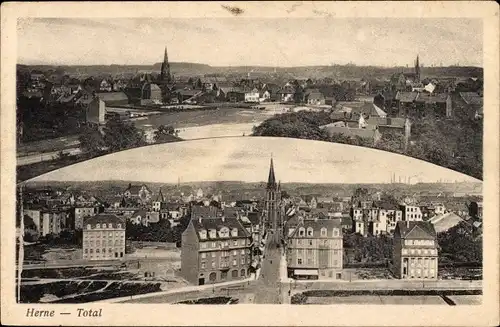 Ak Herne im Ruhrgebiet Westfalen, Gesamtansicht