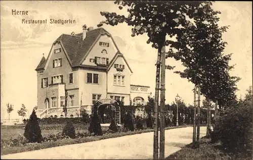 Ak Herne im Ruhrgebiet Westfalen, Restaurant Stadtgarten