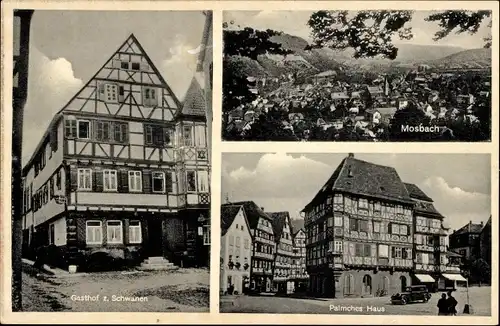 Ak Mosbach am Odenwald Baden, Gasthof zum Schwanen, Palmsches Haus