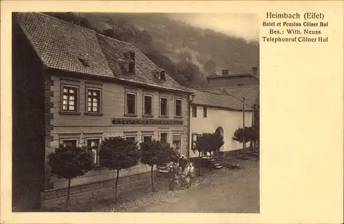 Ak Heimbach in der Eifel, Hotel Pension Kölner Hof, Straßenblick