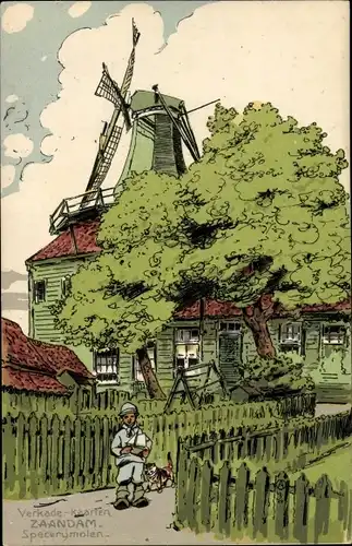 Künstler Ak Zaandam Zaanstad Nordholland, Specerijmolen, Verkade's Biskwie Fabriek