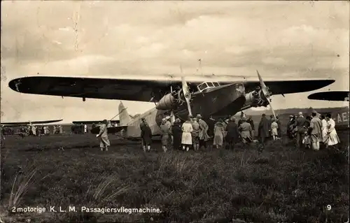 Ak Niederländisches Passagierflugzeug, KLM