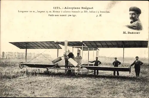 AK Flugzeug Breguet, Doppeldecker