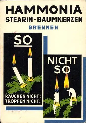 Ak Reklame, Hammonia Stearin Fabrik, Hamburg, Adolphsbrücke, Baumkerzen