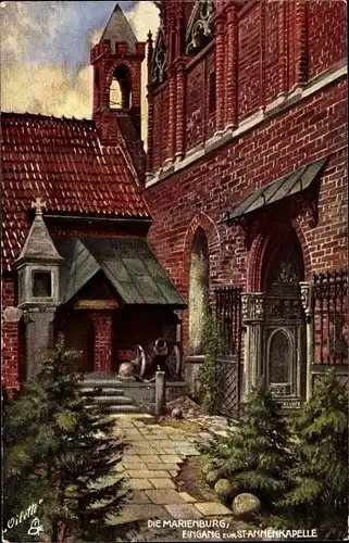 Künstler Ak Malbork Marienburg Westpreußen, Eingang zur St. Annenkapelle, Tuck Nr 710