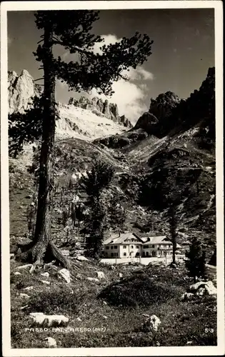 Ak Passo di Falzarego Veneto, Unterkunftshaus