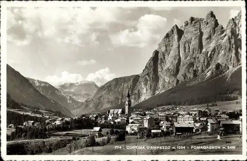 Ak Cortina d'Ampezzo Veneto, Totalansicht, Pomagagnon