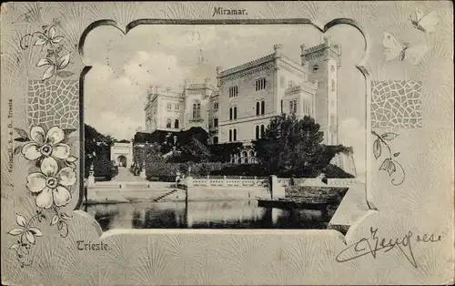 Passepartout Ak Triest Trieste Friuli Venezia Giulia, Schloss Miramar