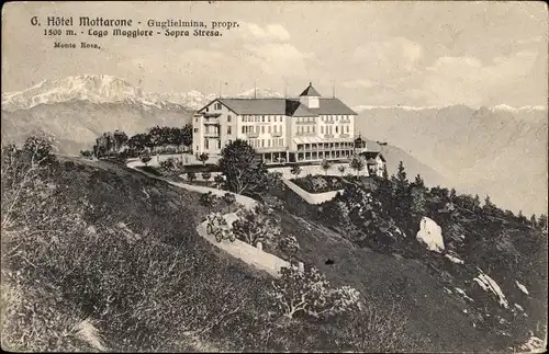 Ak Stresa Piemonte Italien, Hotel Mottarone