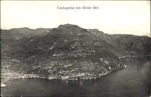 Ak Castagnola Cassarate Lugano Kt Tessin con Monte Bré, Panorama