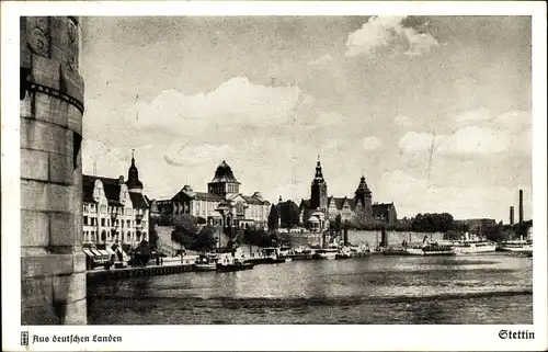 Ak Szczecin Stettin Pommern, Hakenterrasse, Baumbrücke
