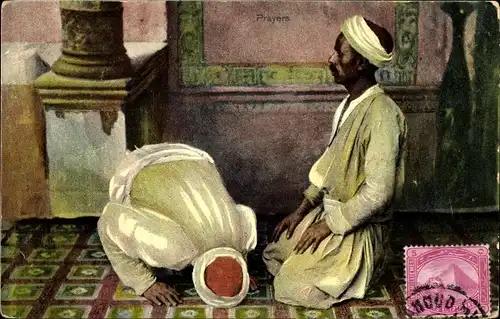 Ak Ägypten, Zwei Männer beim Beten