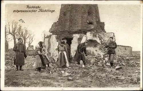 Ak Rückkehr ostpreußischer Flüchtlinge, Ostpreußenhilfe