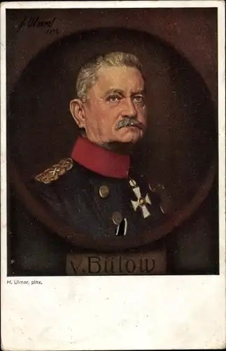 Künstler Ak Ulmer, H., Generalfeldmarschall von Bülow, Portrait in Uniform