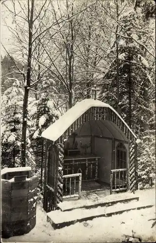 Foto Ak Deutscher Feld-Altar im Winter, I WK