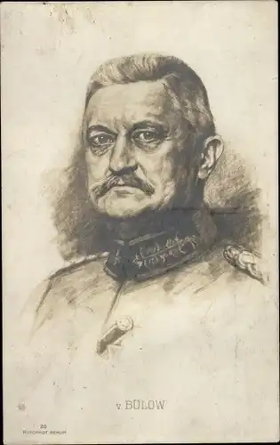 Künstler Ak Generaloberst von Bülow in Uniform, Portrait