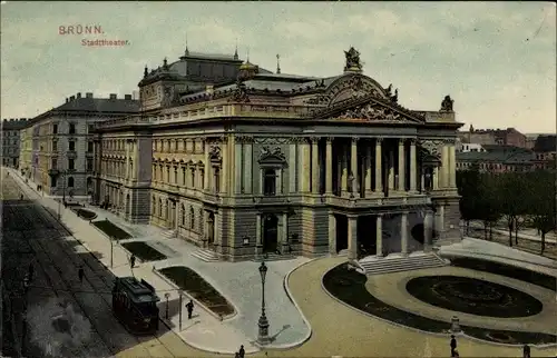 Ak Brno Brünn Südmähren, Stadttheater