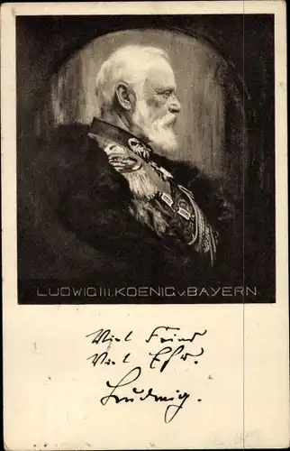 Künstler Ak Firle, Walther, König Ludwig III von Bayern, Viel Feind, viel Ehr