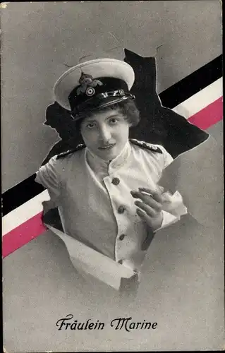 Ak Fräulein Marine, Frau mit Zigarette in Matrosenuniform
