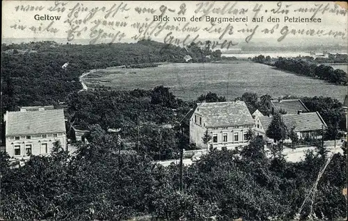 Ak Geltow Schwielowsee, Blick von der Bergmeierei auf den Petziensee